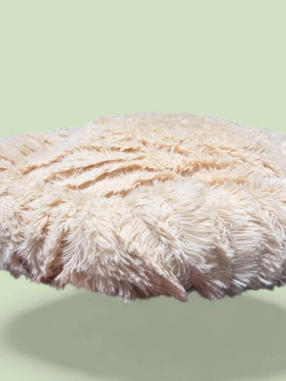 20" Donut Plush Pet Dog Cat Bed Fluffy Soft Warm Calming Bed Sleeping Kennel Nes - Picture 2 of 5